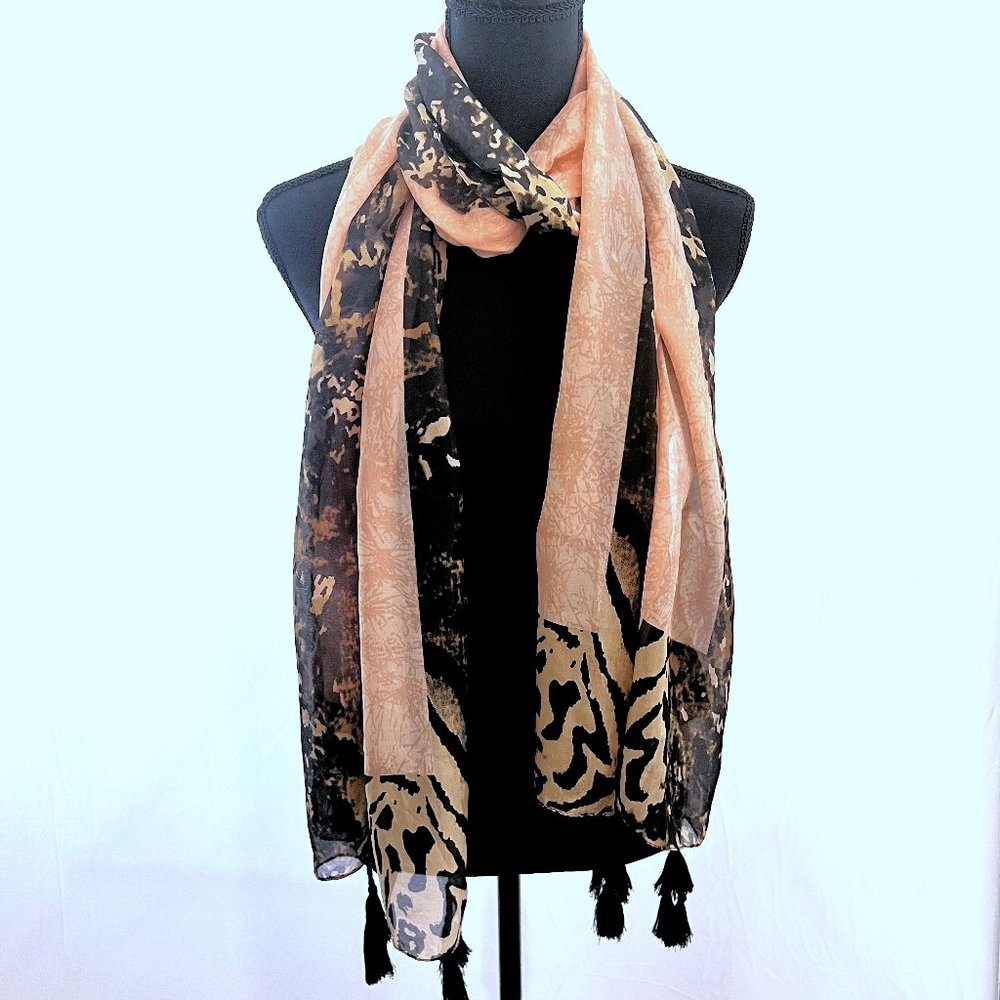 Luxe Leopard and Pink Scarf